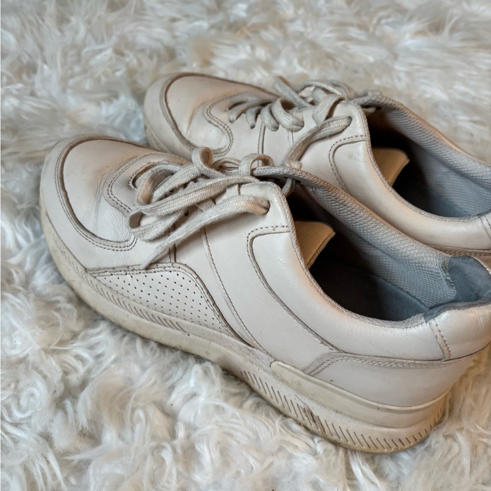 Cream Leather Sneakers